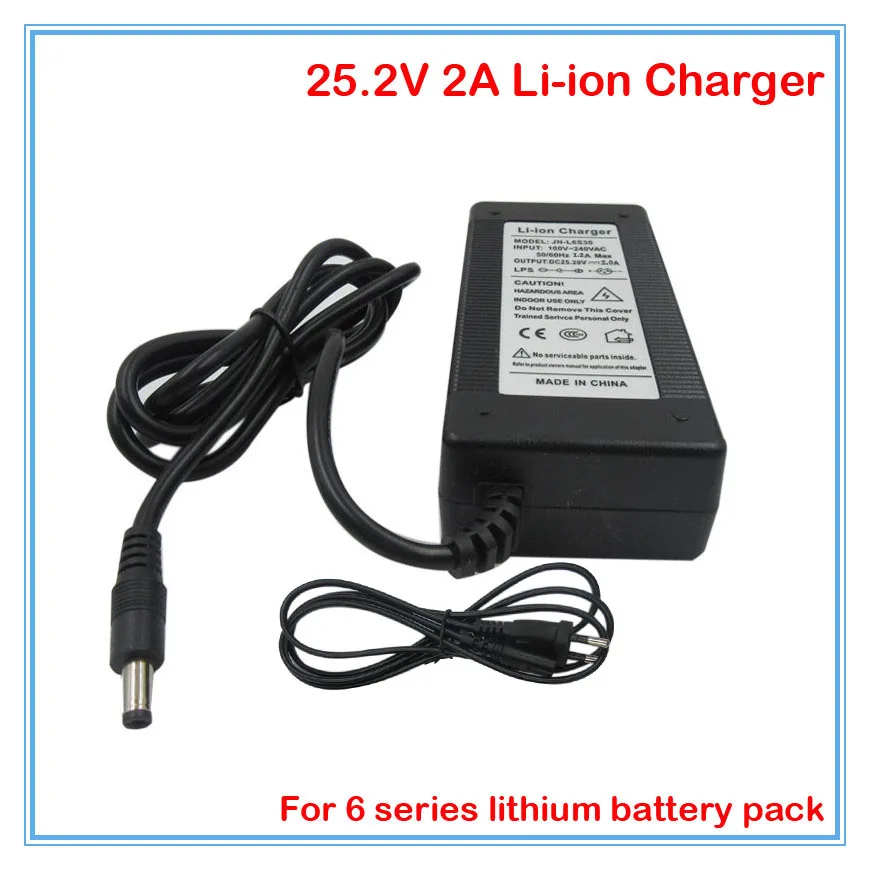 

Output 25.2V 2A DC charger 24V 2A Li-ion Charger AC 100-240V Input Used for 24 V 6 Series lithium battery pack free shipping