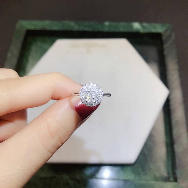 18K Белое/желтое/розовое золото(AU750) Женское Обручальное кольцо 0,5 CT H/SI сертифицированное Настоящее натуральный бриллиант круглой огранки обручальное кольцо