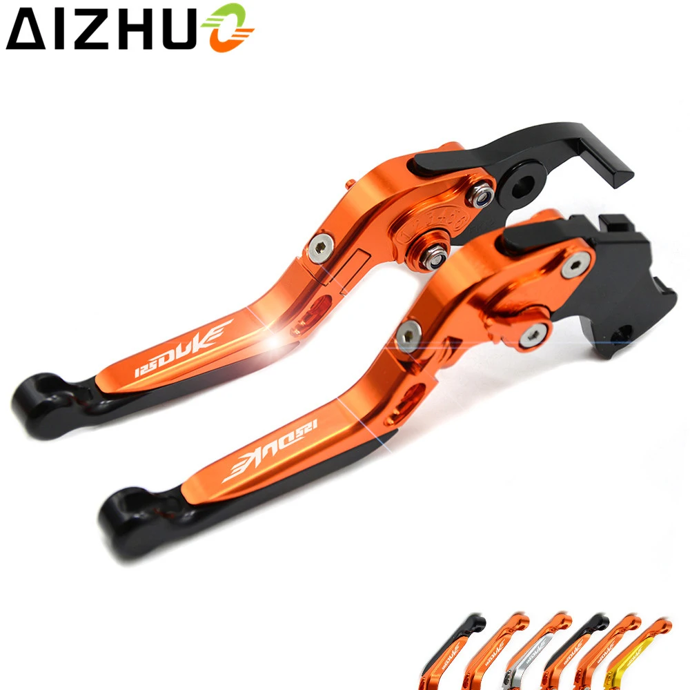 CNC Motorcycle Clutch Brake Lever Motorbike Aluminum Adjustable Brake Clutch Lever For  125  2011-2016 With 125  LOGO