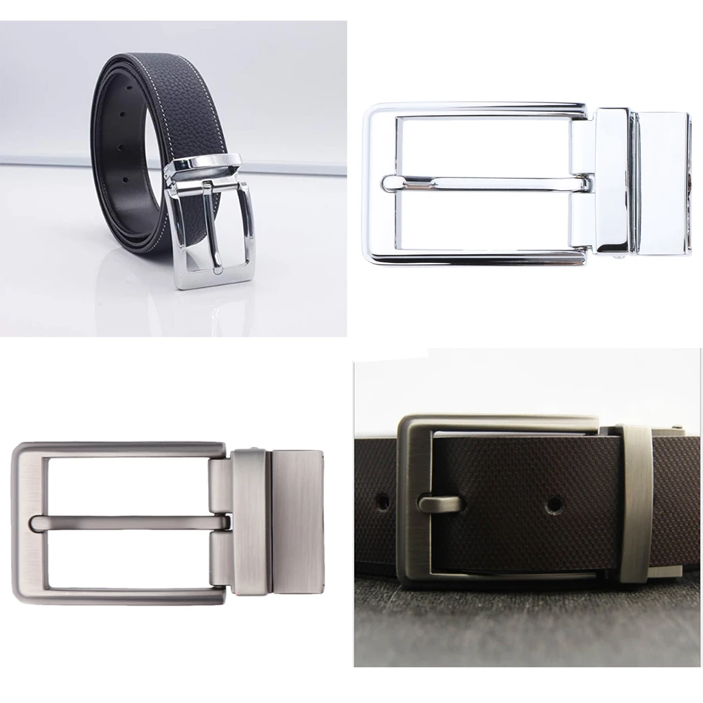 Silver Men's Metal Belt Buckle DIY Leather Craft Jeans Accessories Supply for 1.3-1.34 inch Wide Belt Metal Replacement 
