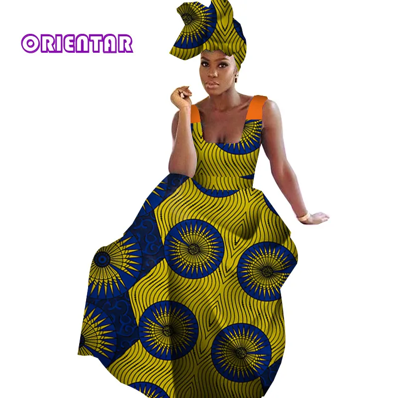 2019 африканские платья для женщин Африканский принт повседневное Длинное Макси платье летние выходные пляж с открытыми плечами квадратный