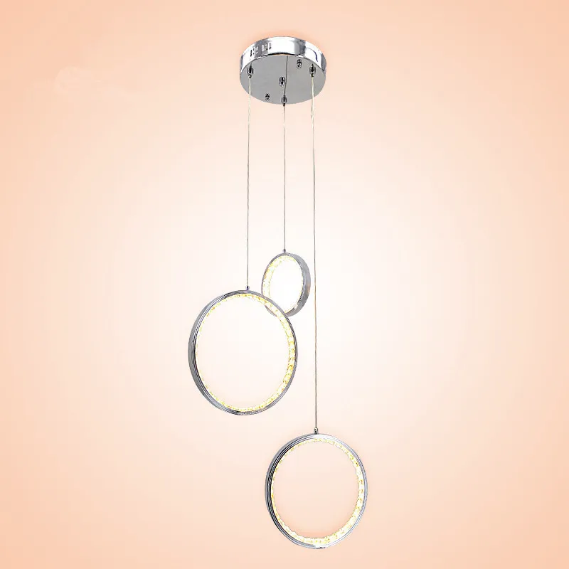 

Stainless steel Ring Dining room LED Pendant lights Living room Pendant lamp Loft Ceiling Luminaire Fixture Free Shipping