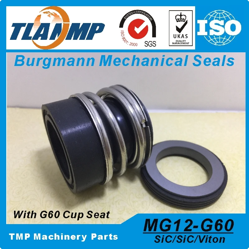 MG12-25/G60, MG12/25-G60 Burgmann резиновые Bellow механические уплотнения с G60 чашки резиновые стационарные сиденья-(материал: SIC/VIT