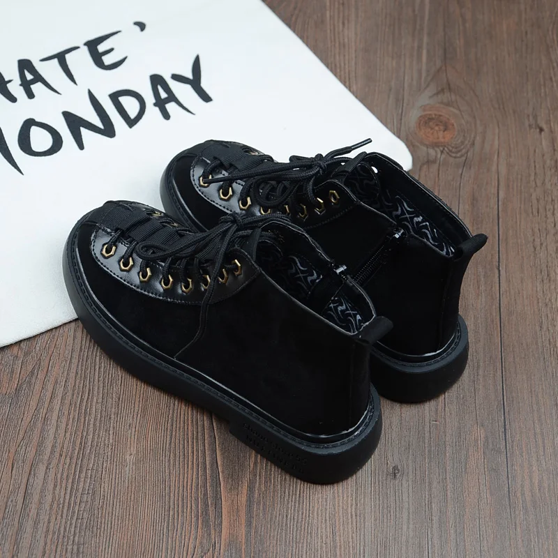 

2019 new plus velvet motorcycle boots Martin boots flat ladies casual shoes