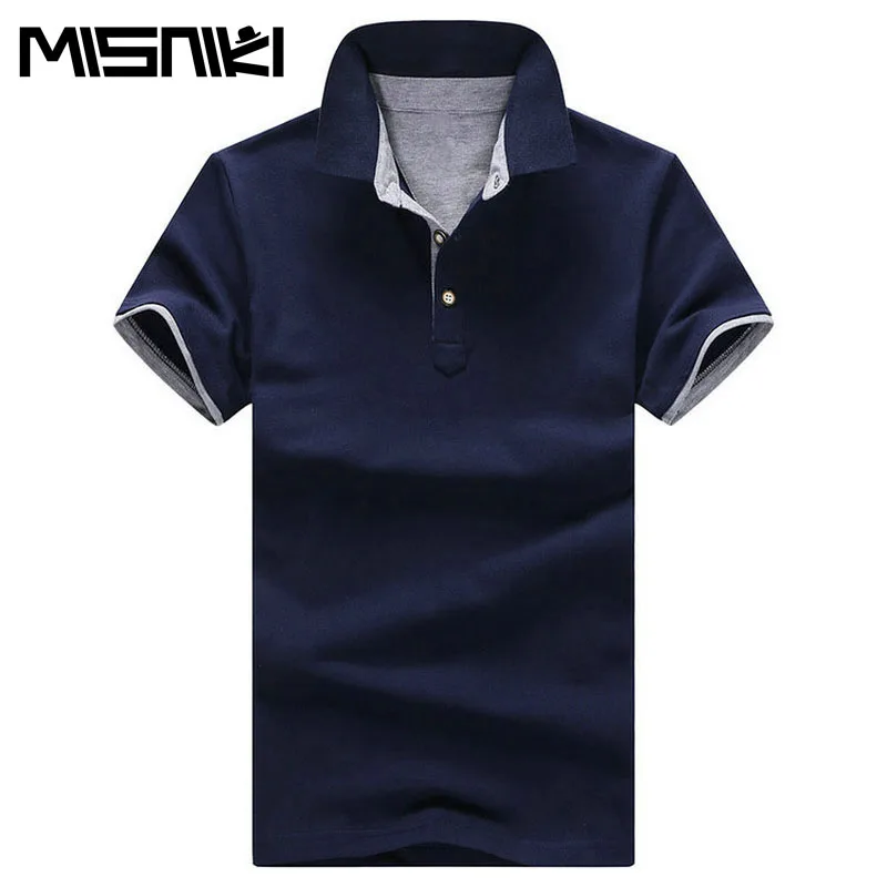 

MISNIKI 2018 Summer Men Short Sleeve Polo Shirts Solid Color Casual Polo Homme M-3XL AXP56