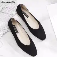 3 Color women's genuine suede leather slip-on ballet flats brand designer square toe leisure comfortable espadrilles shoes sale