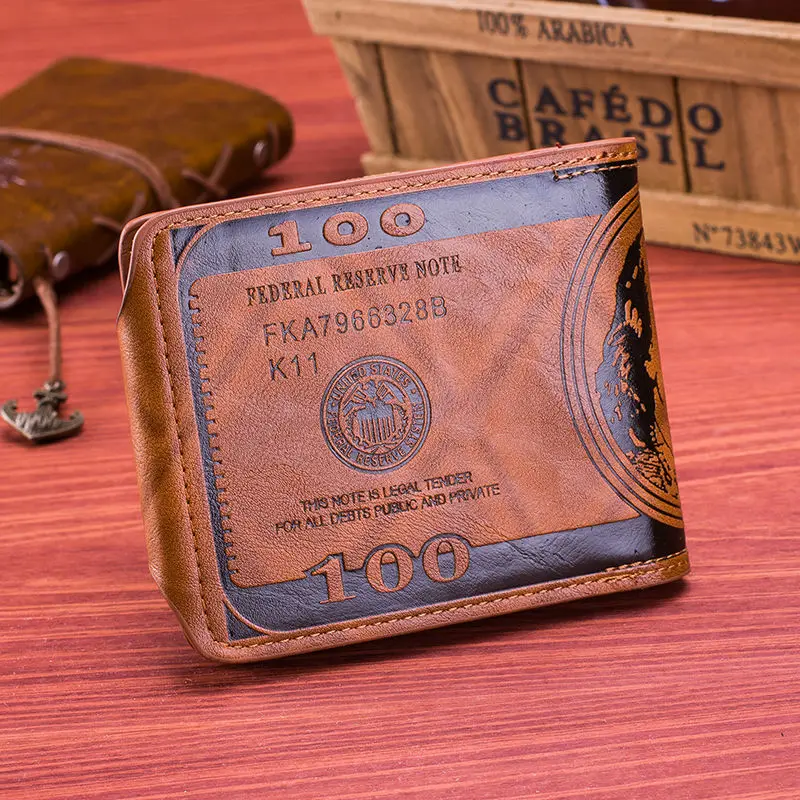 

short wallet embossed color Cikou retro hundred Yuan dollar purse card package multifunction