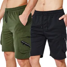 Мужские шорты-карго летние свободные короткие штаны однотонные камуфляжные шорты милитари Мешковатые повседневные шорты с карманом
