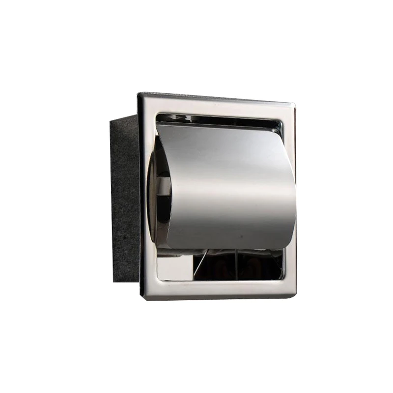 

Sus 304 Stainless Steel Wall Gold Rose Gold Chrome Paper Holder Embedded Double Paper Frame Toilet Paper Box Bathroom Accessory