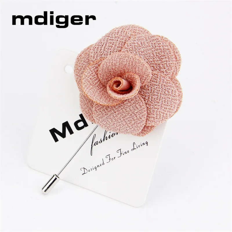 Mdiger модная брошь цветок для мужского костюма цветочный отворот булавка из многослойной ткани ручной работы брошь свадебная брошь букет для мужчин
