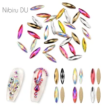 20 шт кристаллы ногтей Стразы украшения Верховая глаз Наветт Камни DIY цветными камнями Маникюр 3D ногти искусство украшения