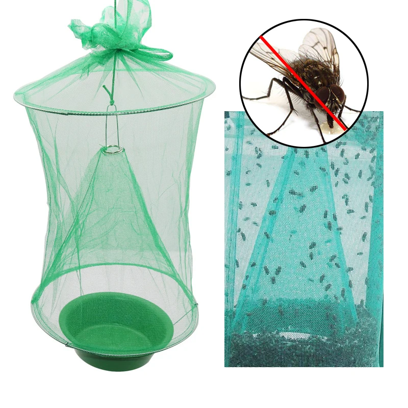 

10 pcs Flies trap Farm Chicken house Folding Mosquito Capture Catching Fly Mesh Net Hanging Trap Insect Bug Catching flies