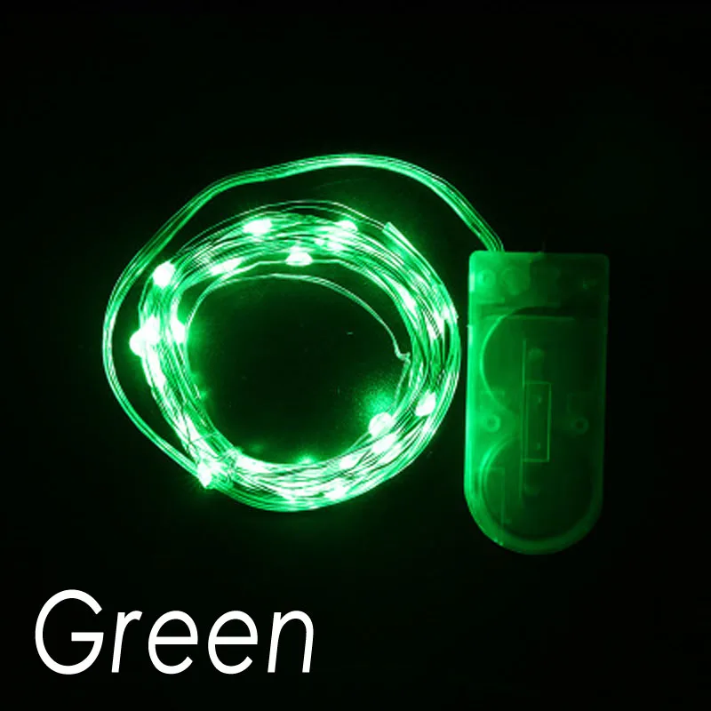 1 м, 2 м, 3 м, 5 м, медный провод, светодиодный фонарь, водонепроницаемая Праздничная сказочная гирлянда, осветительная лампа для рождества, свадьбы, украшения для вечеринки - Испускаемый цвет: Green