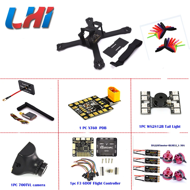 

X210 quadrocopter rc airplane mini drone professional Carbon Fiber Frame DX2205 motor LittleBee 30A Matek PDB-XT60 quadcopter