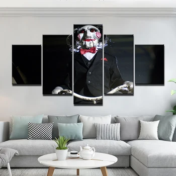 

Canvas Painting 5 Pieces Saw movie Posters Modern Home Wall Decor Canvas Art HD Print Wall Pictures For Child Bedroom