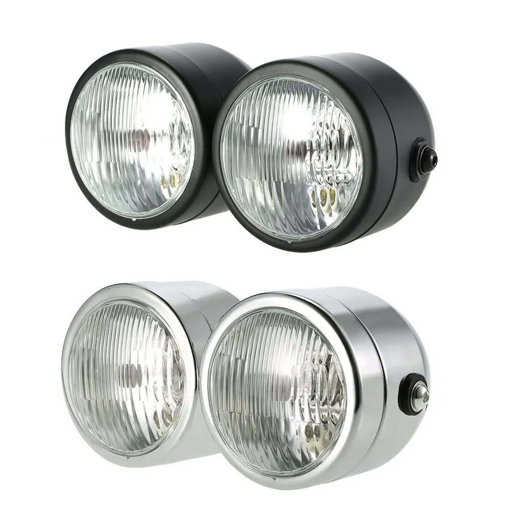 H4 12V 35W 4-дюймовый мотоцикл хромированная двойная фара передняя лампа для Harley