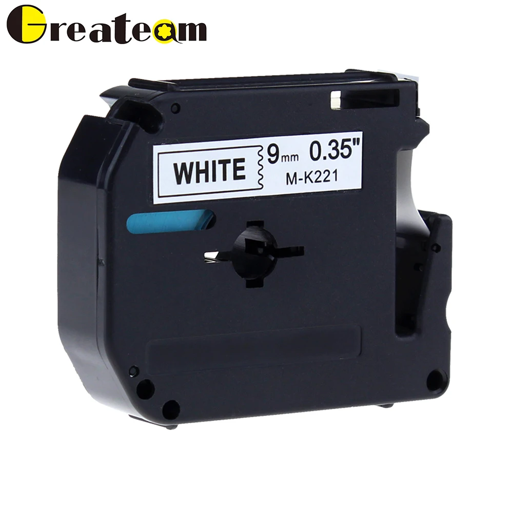 Greateam 1 шт. MK221 совместимая лента Brother M M221 MK 221 M-K221 черная на белой этикетке для PT-80