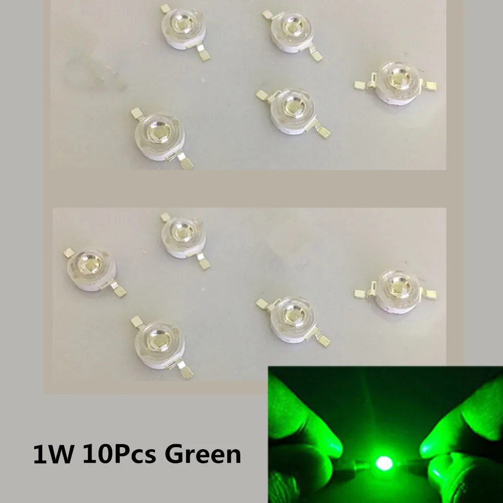 10 шт. 1 Вт высокомощный светодиодный светодиод светодиодный s чип SMD теплый белый красный зеленый синий желтый для прожектора светильник лампа - Испускаемый цвет: Green light
