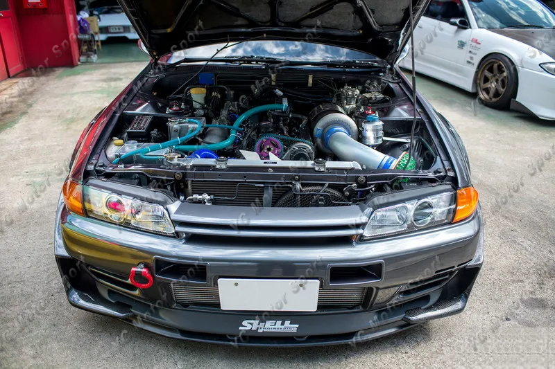 1989-1994 Nissan Skyline R32 GTR Front Bumper Garage GD Dedend Style Stingray Canards CF (56)