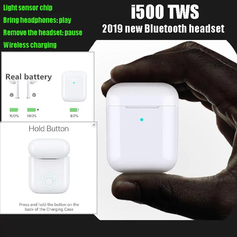 

Kuulee I500 TWS Bluetooth Earphones Wireless Headphones Smart Sensor Touch Control Pop-up Real Battery with Wrieless Charging