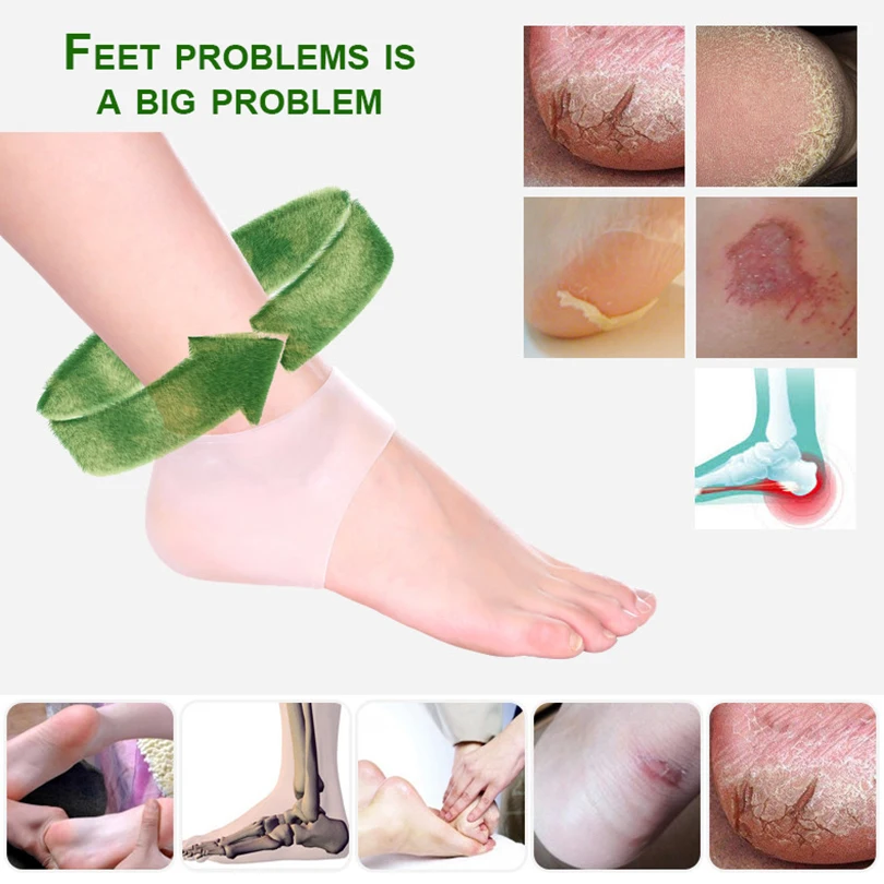 

6 Pieces=3 Pairs Hot Sale Foot Care Tool Silica Gel Heel Protective Crack Socks Moisturizing Relieve pain Foot Heel Sleeve