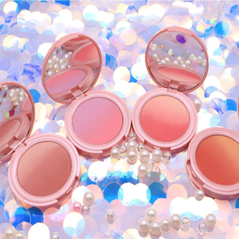 

Gradient blush girl heart nude makeup pink peach blush powder makeup cream blush maquiagem profissional completa