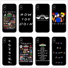 Central Perk café, amigos tv show, ¿cómo te va el negro de silicona teléfono caso funda para el iPhone 7 8 6 6S Plus X XS X MAX XR 5S SE caso