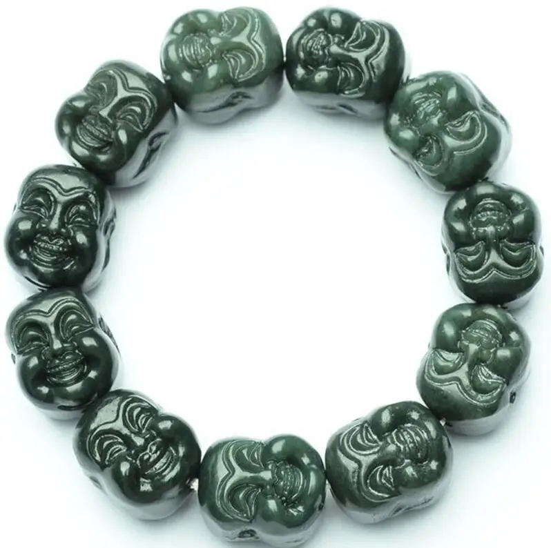 

Lovers Natural hetian QINGYU Buddha head walnut Barrel beads Hand catenary The hand strings