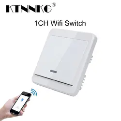 KTNNKG UK стандартный AC 110 В 220 В 1CH Wifi сенсорный переключатель настенный переключатель умный дом автоматизация 86 Тип Нижняя коробка освещение