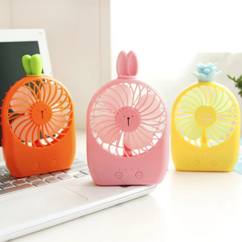 

New Cute USB Portable Office Desktop Small Fan For Pineapple Rabbit Ear Imperial Crown Shape For Summer Outdoor Activity