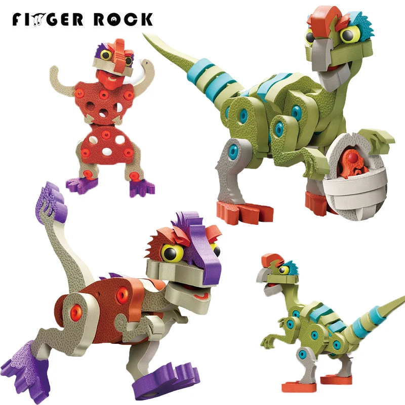 

Finger Rock 3D Assembly EVA Foam Bricks Dinosaur Model Toys Oviraptor Model Building Kits Children Educational Waterproof Toys