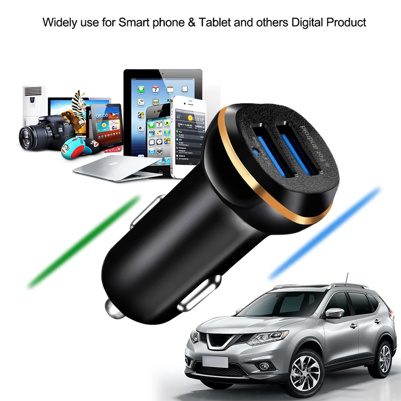 شاحن سيارة ، 2 ميناء USB شاحن سيارة ل فون x 7 6 5 سامسونج s8 s7 s6 Xiaomi هواوي المزدوج Usb سيارة -شاحن الهاتف محول 5 فولت 3.1A