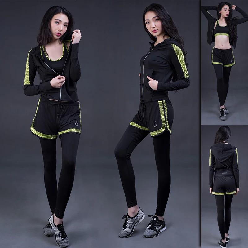 Women's Yoga sets autumn sports suit three piece yoga jogging higher