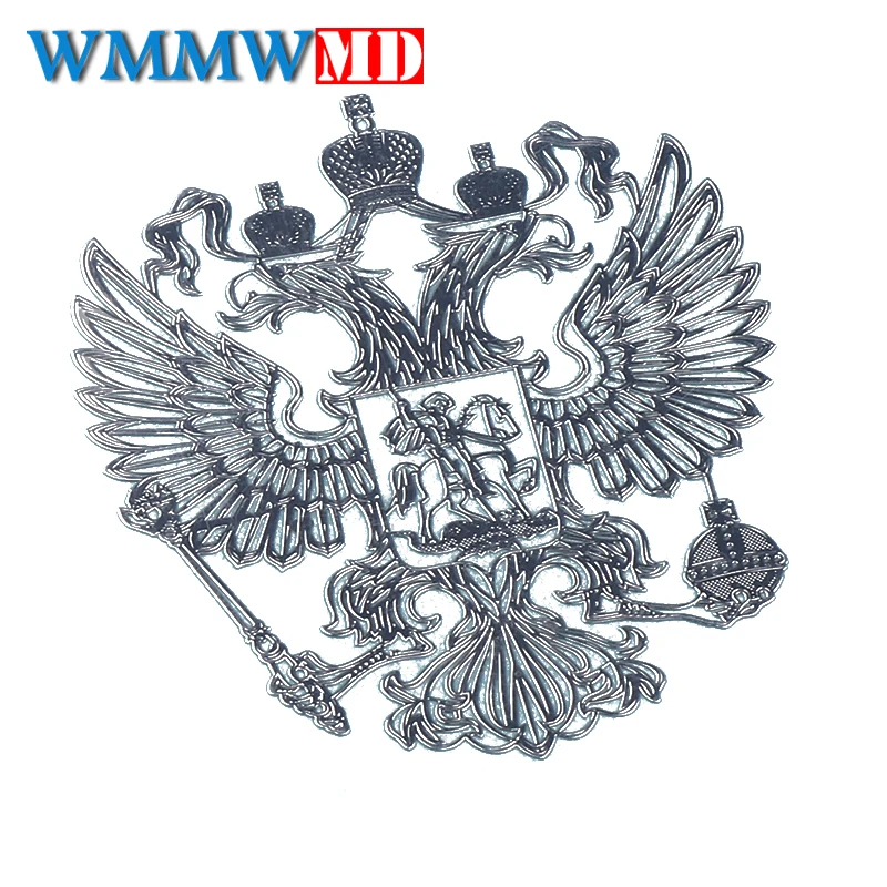 4 5x4 см алюминиевый герб Россия никелевая металлическая наклейка Российская