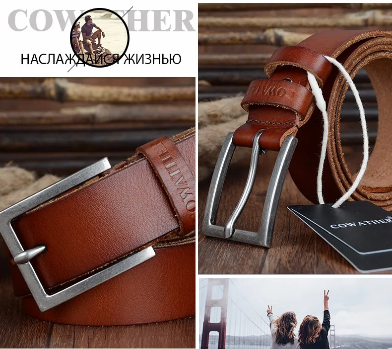 COWATHER 100% бычья кожа натуральная кожа ремни для мужчин мужской ремень пряжкой новый модный бренд дизайн ceinture homme бесплатная доставка