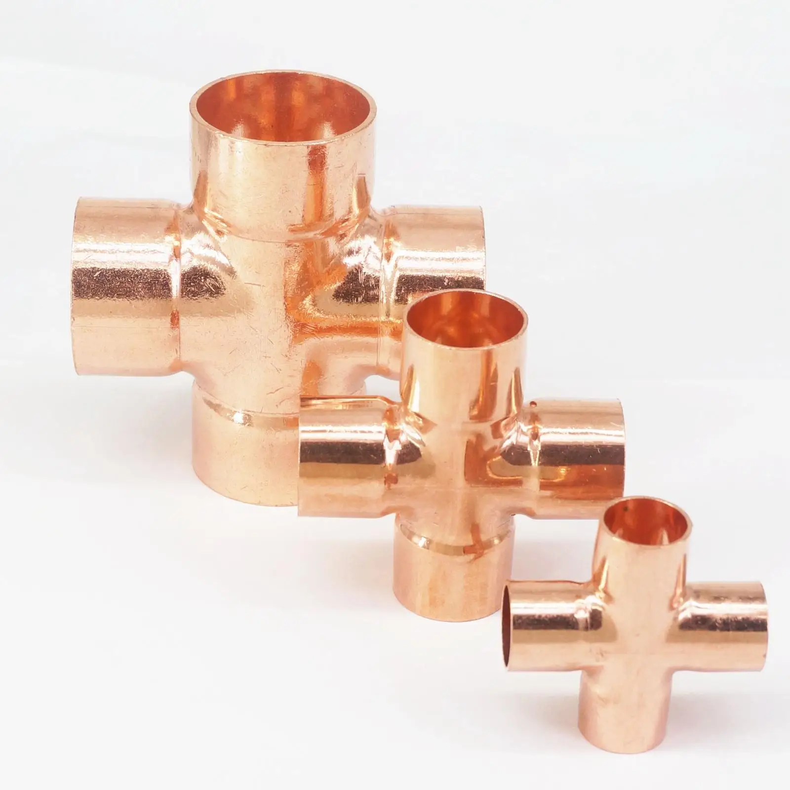 Inner Diameter 15mm 22mm 35mm Copper End Feed Cross 4 Way Pipe Fitting Sanitary Air Can Water