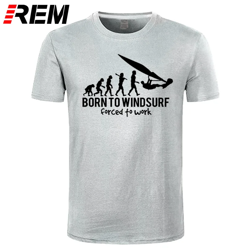 REM Лидер продаж забавные Винтаж Born To Windsurf Эволюция забавная футболка для мужчин