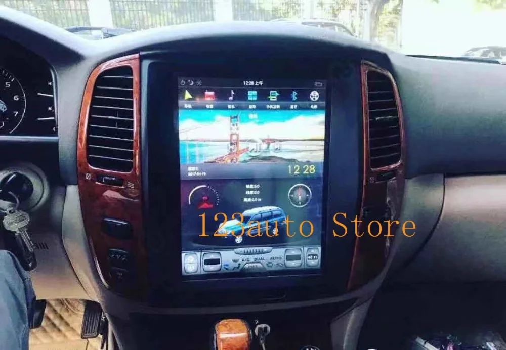 12,1 ''PX6 CARPLAY Tesla стиль Android 8,1 автомобильный DVD gps навигационный плеер для TOYOTA LAND CRUISER LC100 lexus LX470 2002-2007