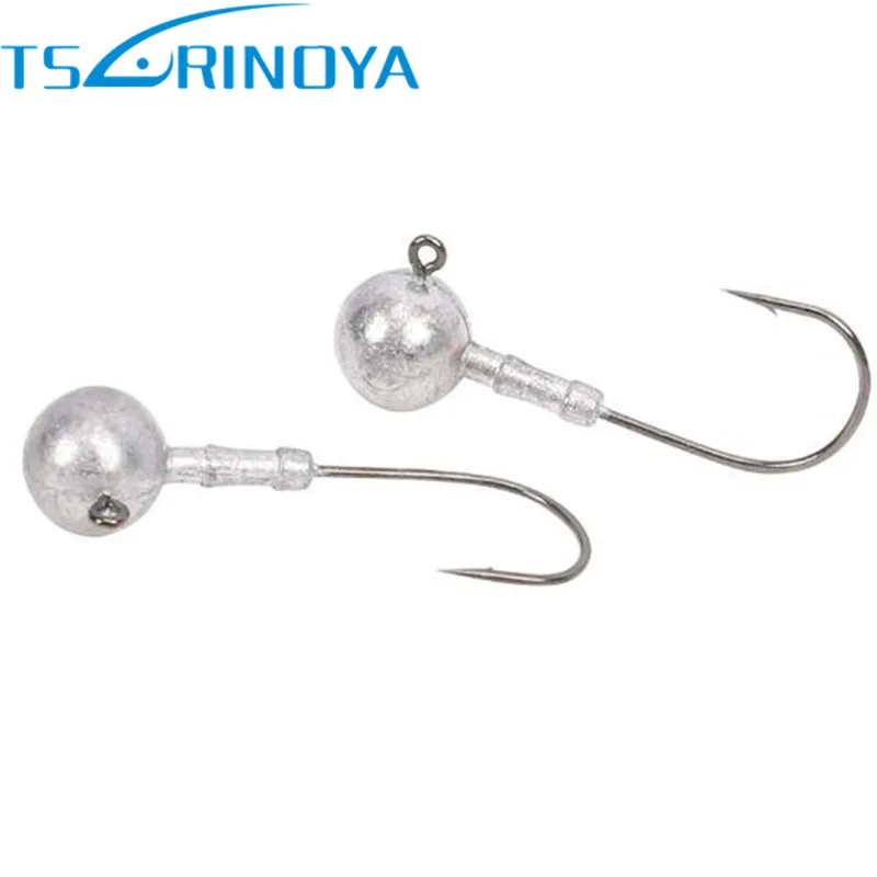 

Tsurinoya 3.5g/5g/7.0g/10g Lead Head Sharp Hooks Silvery Artificia Jig Head Hooks Artificial Bait Worms Soft Lure Fishing Hooks