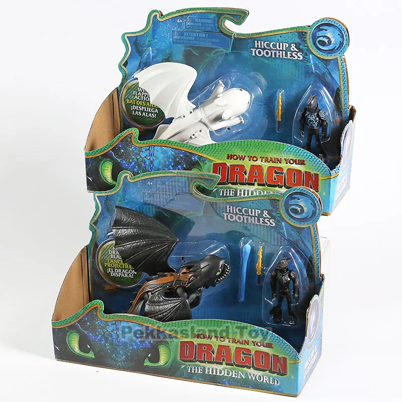 

How to Train Your Dragon 3: The Hidden World Hiccup & Night Fury Toothless / Light Fury PVC Action Figure Collectible Model Toy