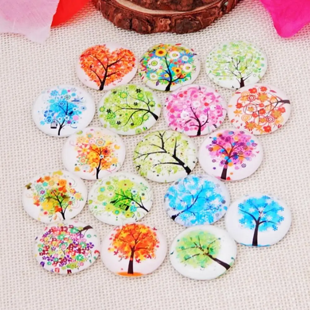 

(100pcs/lot) 12mm assorted Flat Cabochons decorating trees