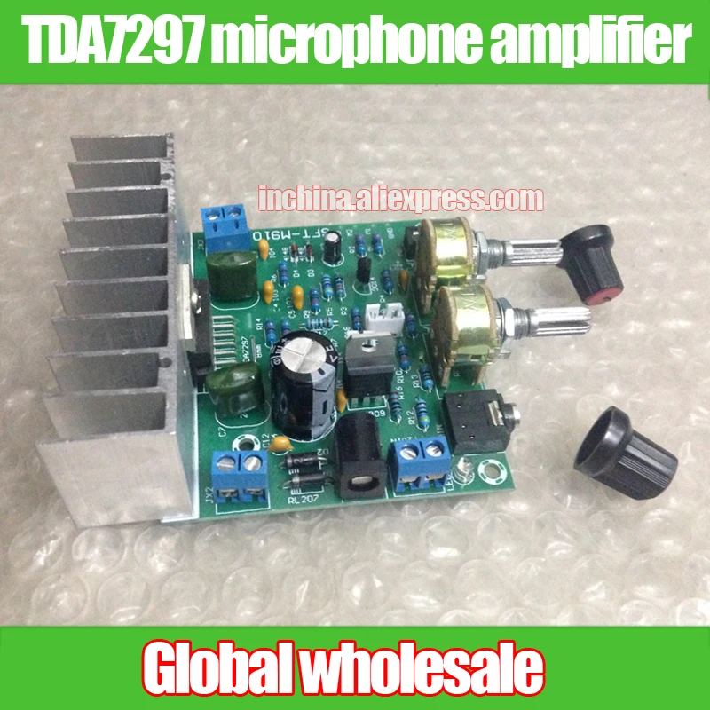 15W + 15W 2.0 amplifier board with microphone / MP3 line TDA7297