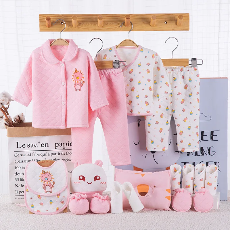 

2019 Winter Thick C Baby Clothing Set Brand Baby Boy/Girl Clothes Set 100% Cotton New Born Baby Clothes Underwear 18PCS/set