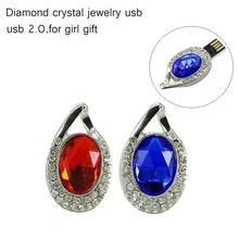 2016 New Fashion diamond Real Capacity Jewelry Crystal Necklace accessories 8GB 16GB 32GB Pen Drive Pendrive USB Flash Drive