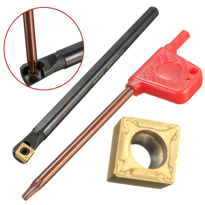 

1pc CCMT0602 Insert + S07K-SCLCR06 Circle Boring Bar Turning Holder For Cutting Tool