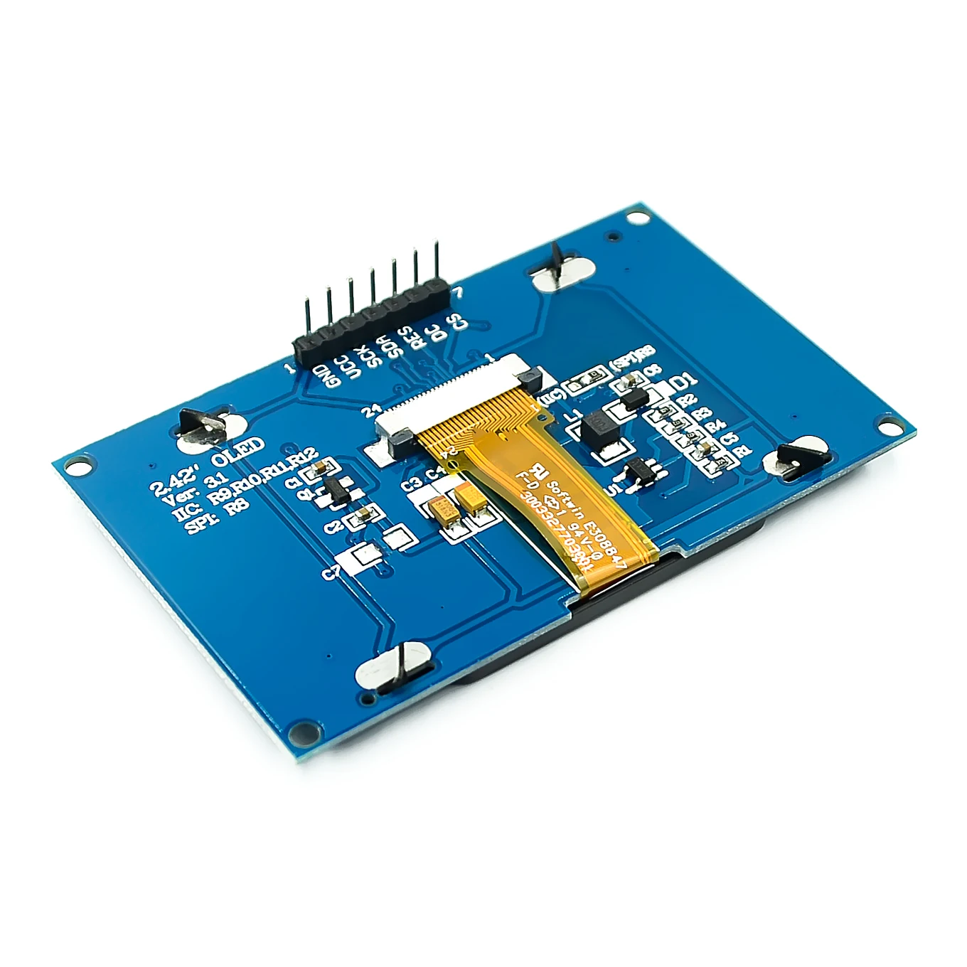 Белый 2,4" 2,42 дюймовый ЖК-экран 128x64 OLED дисплей модуль IIC IEC SPI серийный для C51 SPD0301