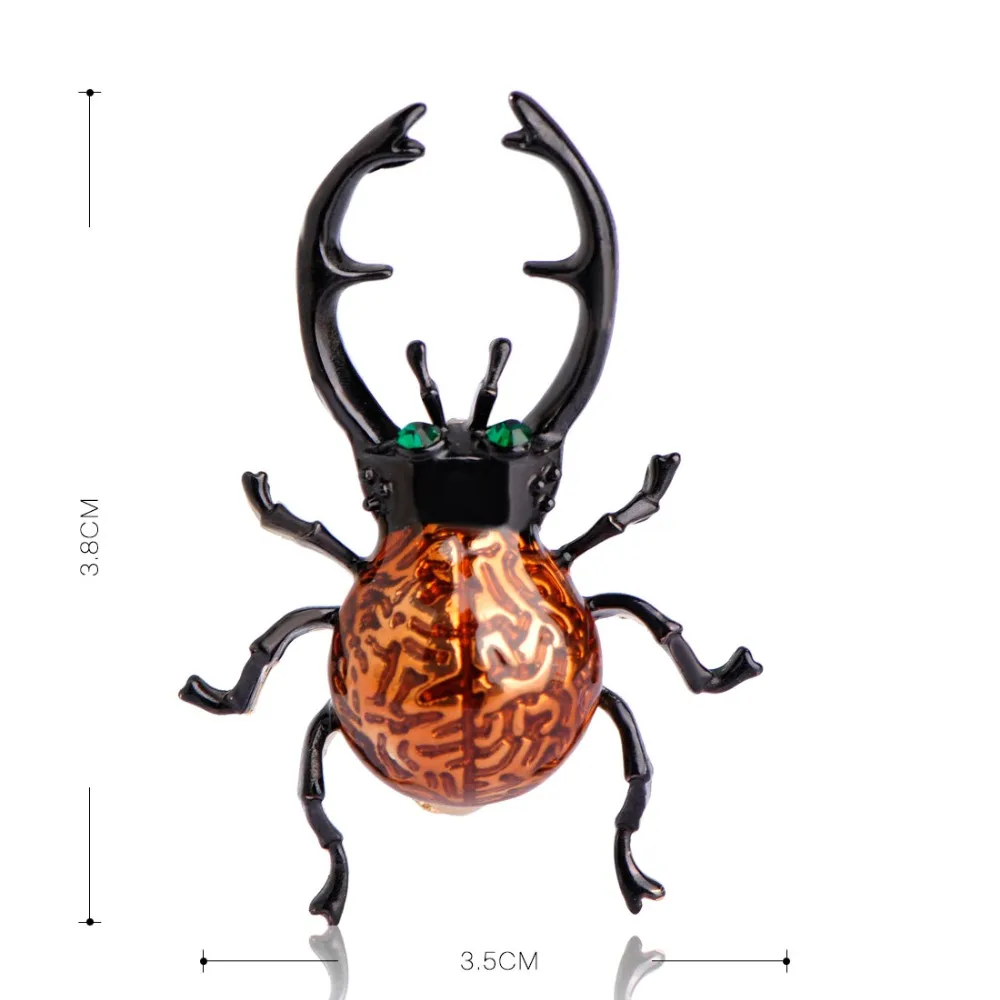Funmor маленькая эмалированная черная брошь с жуком золотого цвета реалистичная