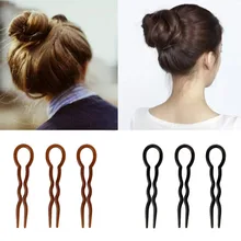 Kemei 3pcs Fork Tools Braid Hairstyle Hair Fork U Shape Fork Clips Pin Accessories 8.7cm/3.42''