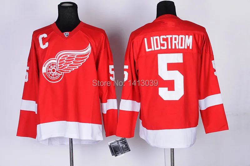 NEW!!! WHOLSALE NHL Detroit Red Wings #5 LIDSTROM top quality jersey Polyester Ice Hockey For men HOT sale! | Спорт и развлечения