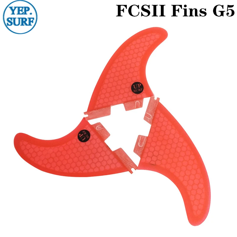 red G5 Набор плавников для серфинга FCS2 G5/G7/K2.1 FCS ii G5/G7/K2.1 плавники для серфинга для доски для серфинга sup доска из стекловолокна соты - Цвет: red G5